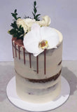 Cake Creations by Kate™ SpecialityCakes Floral Semi-Naked with Metallic Drip Double-Height Speciality Cake