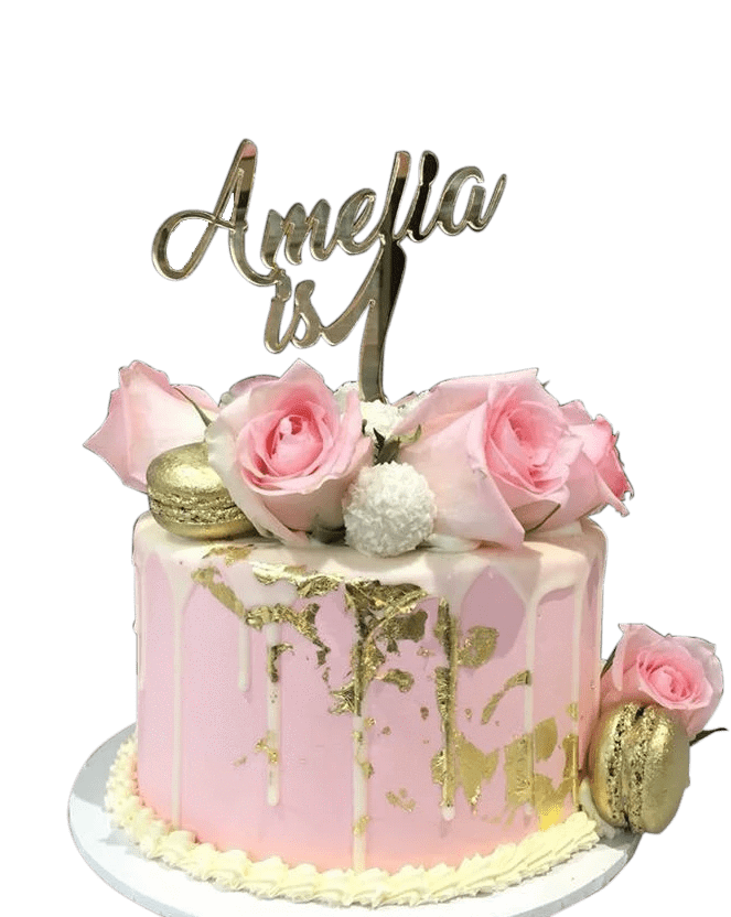Pink and White Fault Line Birthday Cake | Baked by Nataleen