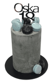 Grey, Blue and Black Concrete Buttercream Effect Double-Height Speciality Cake