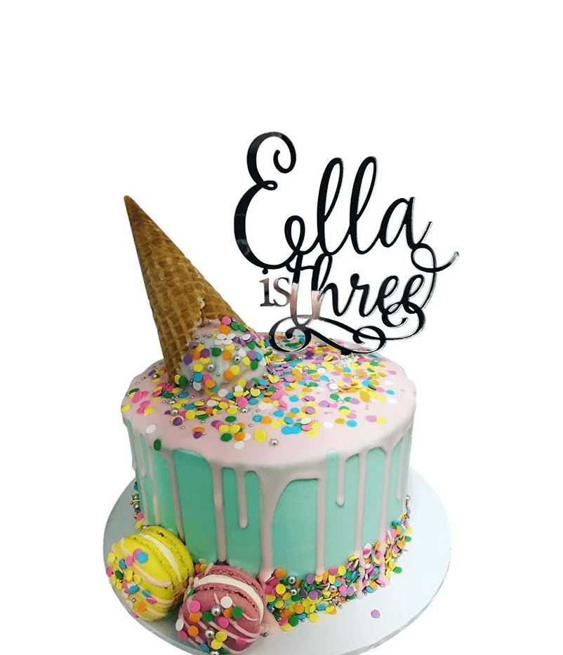 Cake Creations by Kate™ SpecialityCakes Ice Cream Cone Rainbow Sprinkles Speciality Cake