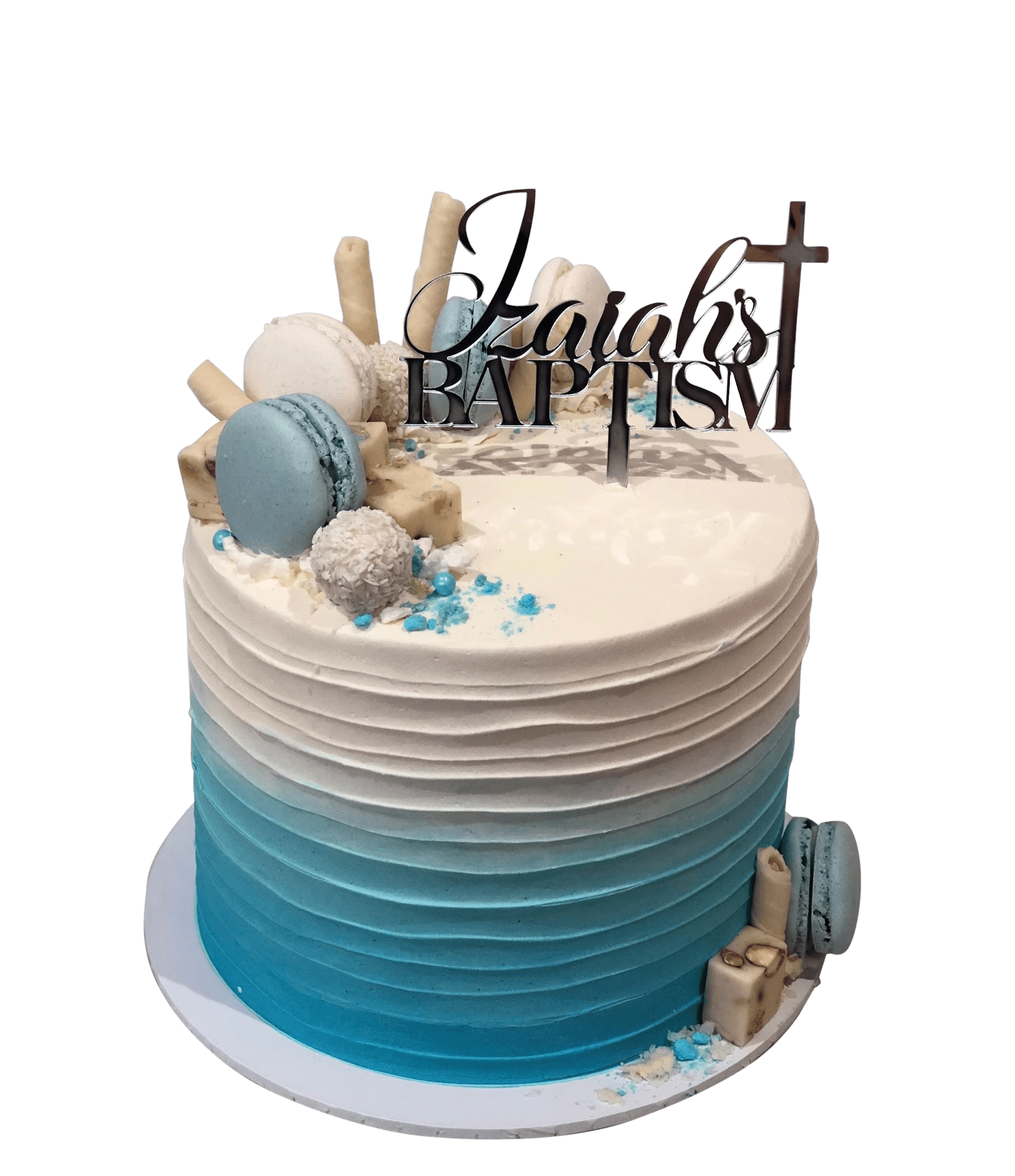 Cake Creations by Kate™ SpecialityCakes Ombre Blue and White Extended Height Speciality Cake