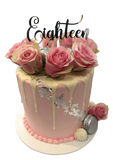 Pastel Pink and Silver Smooth Buttercream Double Height Speciality Cake