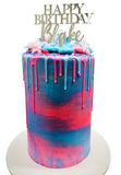Pink and Blue Watercolour Double-Height Speciality Cake