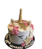 Cake Creations by Kate™ SpecialityCakes Pink and White Unicorn with Gold Stars Speciality Cake