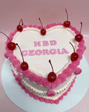 Cake Creations by Kate™ SpecialityCakes Pink Cherries Heart Shaped Speciality Cake