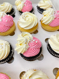Cake Creations by Kate™ Pink & White Fancy Swirl Large Cupcakes