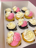 Cake Creations by Kate™ Pink & White Fancy Swirl Large Cupcakes