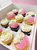 Cake Creations by Kate™ Pink & White Fancy Swirl Large Cupcakes