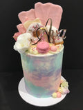 Cake Creations by Kate™ SpecialityCakes Purple, Pink and Blue Rainbow Buttercream Double Height Speciality Cake