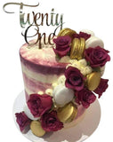 Red/Maroon Floral Sash Watercolour Double-Height Speciality Cake