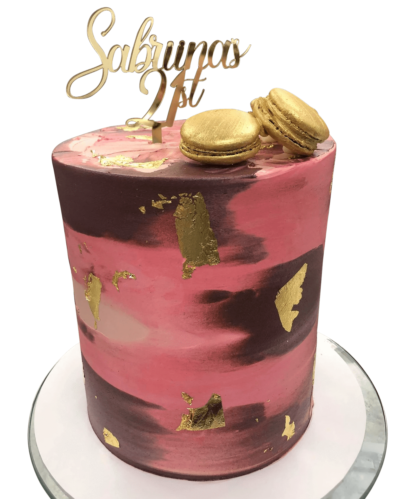 Cake Creations by Kate™ SpecialityCakes Rose, Burgundy and Gold Watercolour Buttercream Double Height Speciality Cake