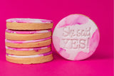 Cake Creations by Kate™ "She said yes!" embossed fondant cookies