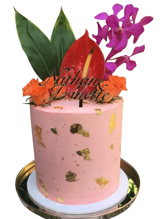 Cake Creations by Kate™ SpecialityCakes Tropical Theme Floral Double-Height Speciality Cake