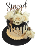 Cake Creations by Kate™ SpecialityCakes White Floral and Gold Flakes Smooth Buttercream Speciality Cake