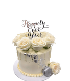 White Roses and Silver Flakes Smooth Buttercream Speciality Cake